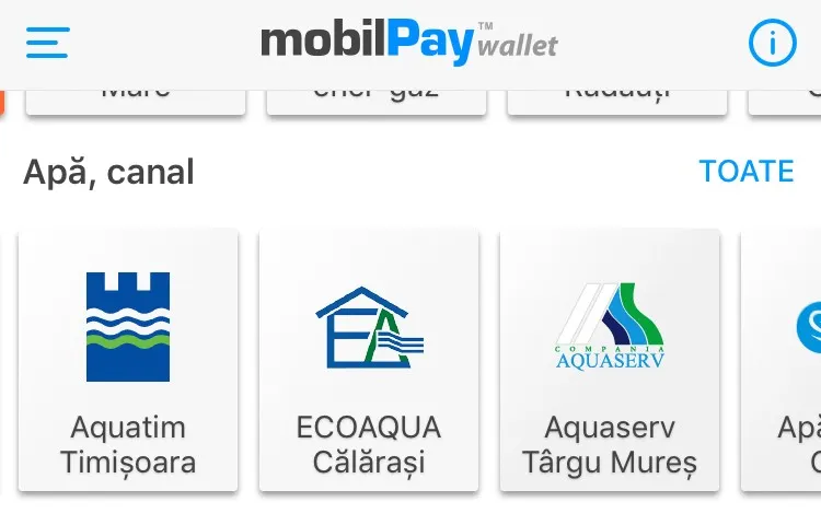 Plata facturilor către furnizorul de apă Ecoaqua Călărași se pot face și de pe mobil