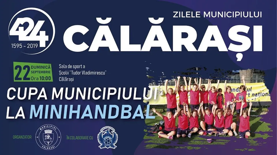Duminică, 22 septembrie, va avea loc Cupa Municipiului Călărași la minihandbal