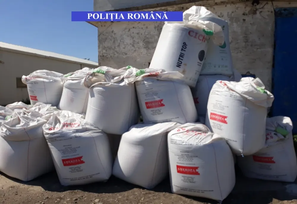FOTO| Pericol public.  Zeci de tone de îngrășăminte chimice, indisponibilizate de polițiști