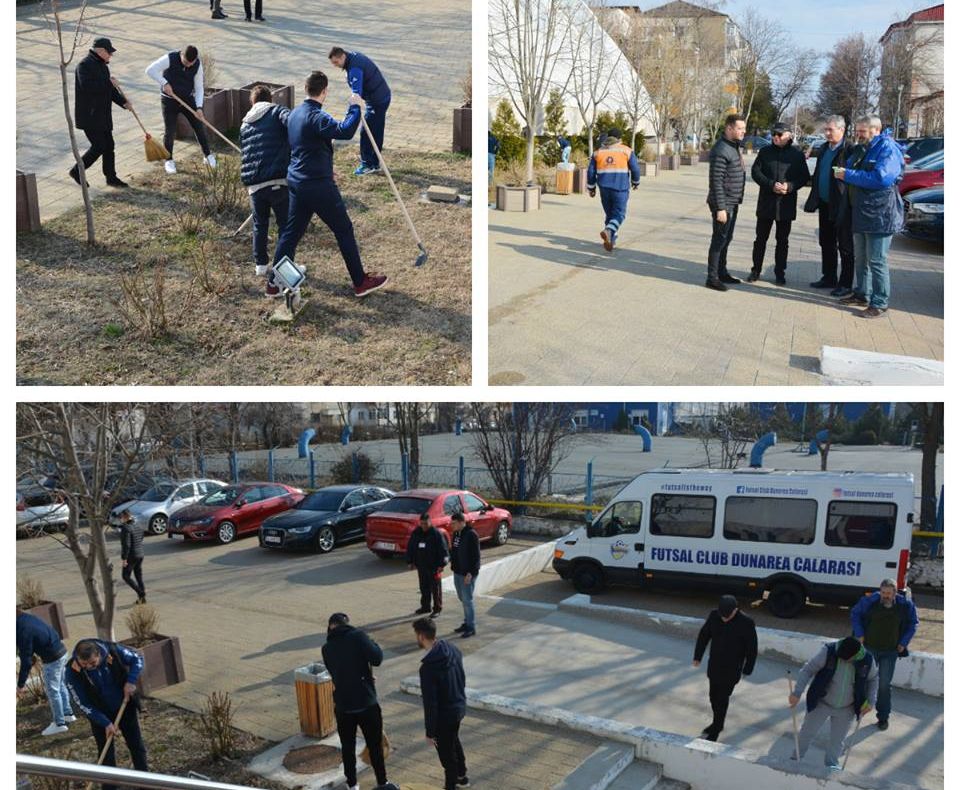 Jucătorii echipei de futsal Dunărea Călărași au ieșit la curățenia de primăvară