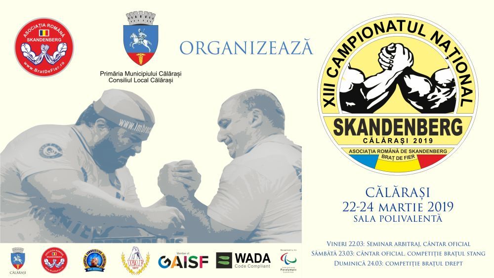 Campionatul Național de Skandenberg va avea loc la Călărași, în weekendul 22-24 martie
