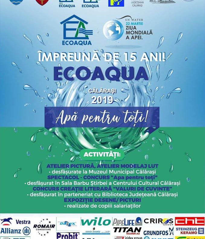 Ziua Mondială a Apei, sărbătorită mâine la Călărași printr-o serie de evenimente
