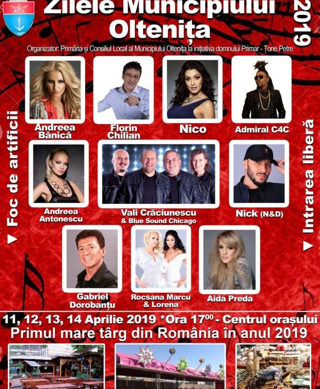 De mâine și până duminică vor avea loc Zilele Municipiului Oltenița