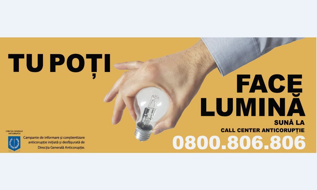 Serviciul Județean Anticorupție desfășoară campania „Tu poți face lumină”