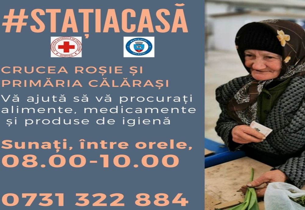 Crucea Roșie și Primăria Călărași vin în sprijinul bătrânilor pentru cumpărături