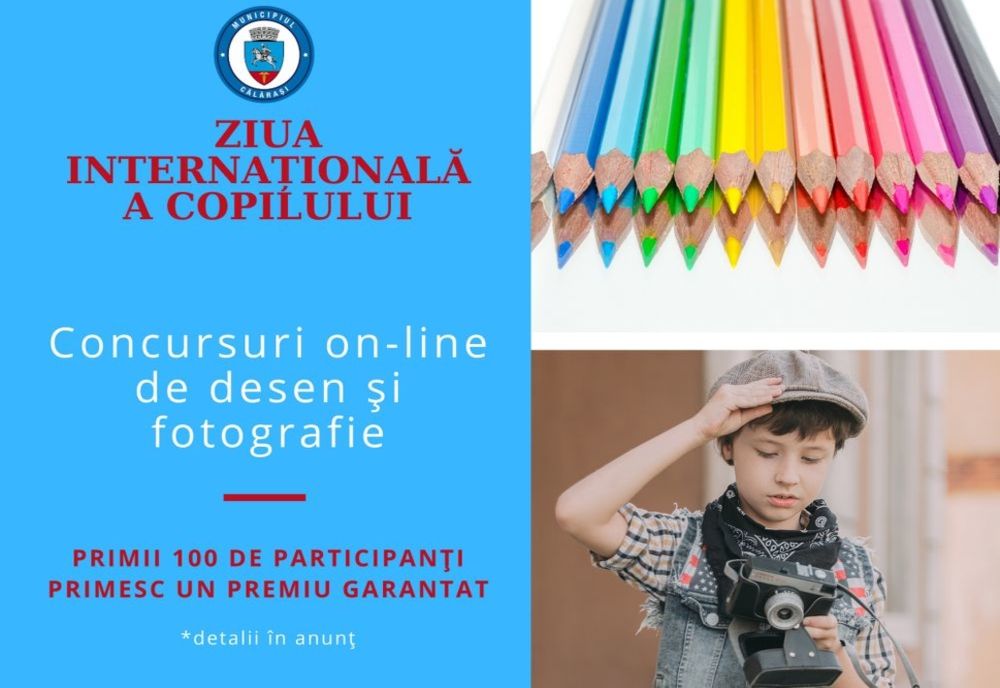 Primăria Călărași organizează concursuri online cu ocazia Zilei Internaționale a Copilului