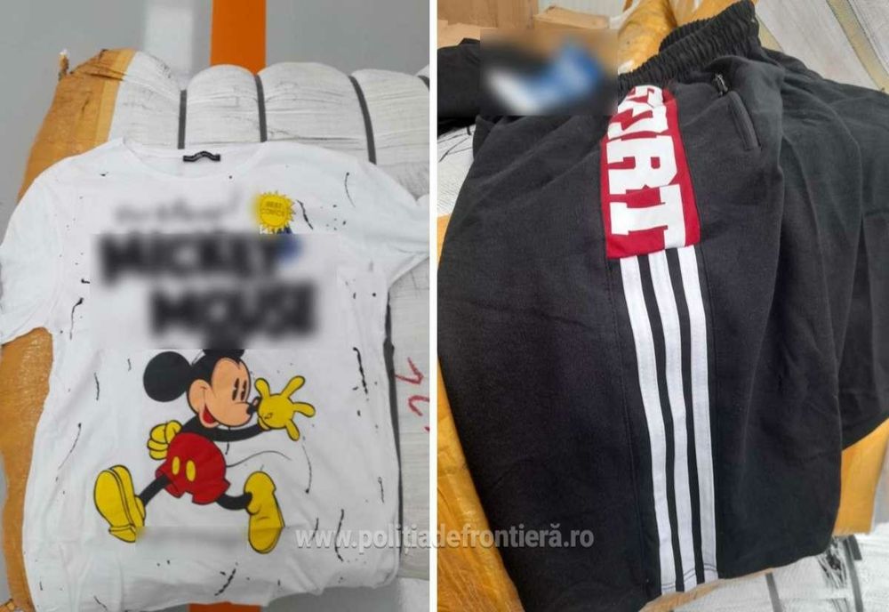 Haine contrafăcute de aproape un milion de lei, descoperite în Călărași