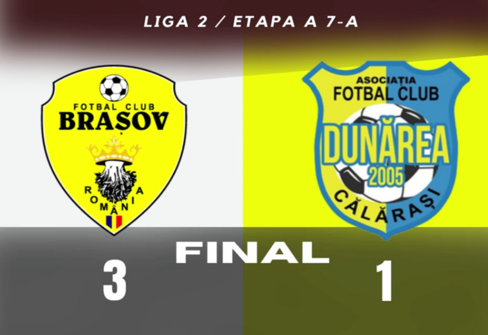 Dunărea Călărași pierde în deplasare la Brașov
