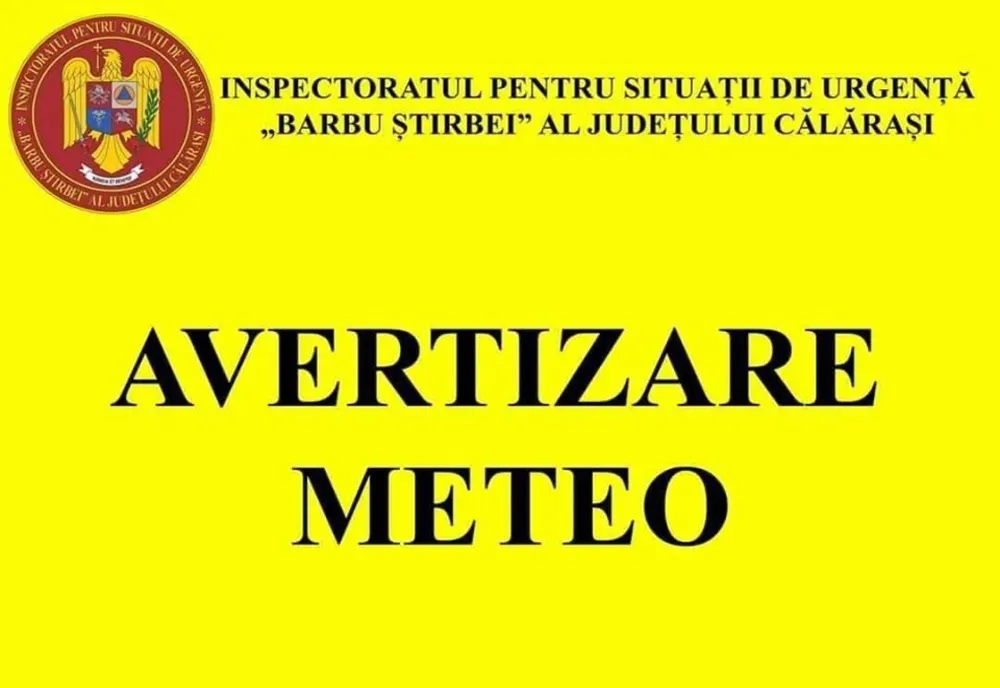 Cod galben de ploi în județul Călărași