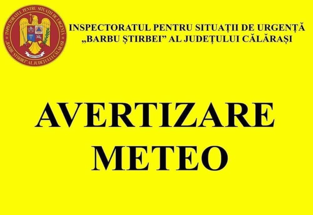 Cod galben de ploi în județul Călărași