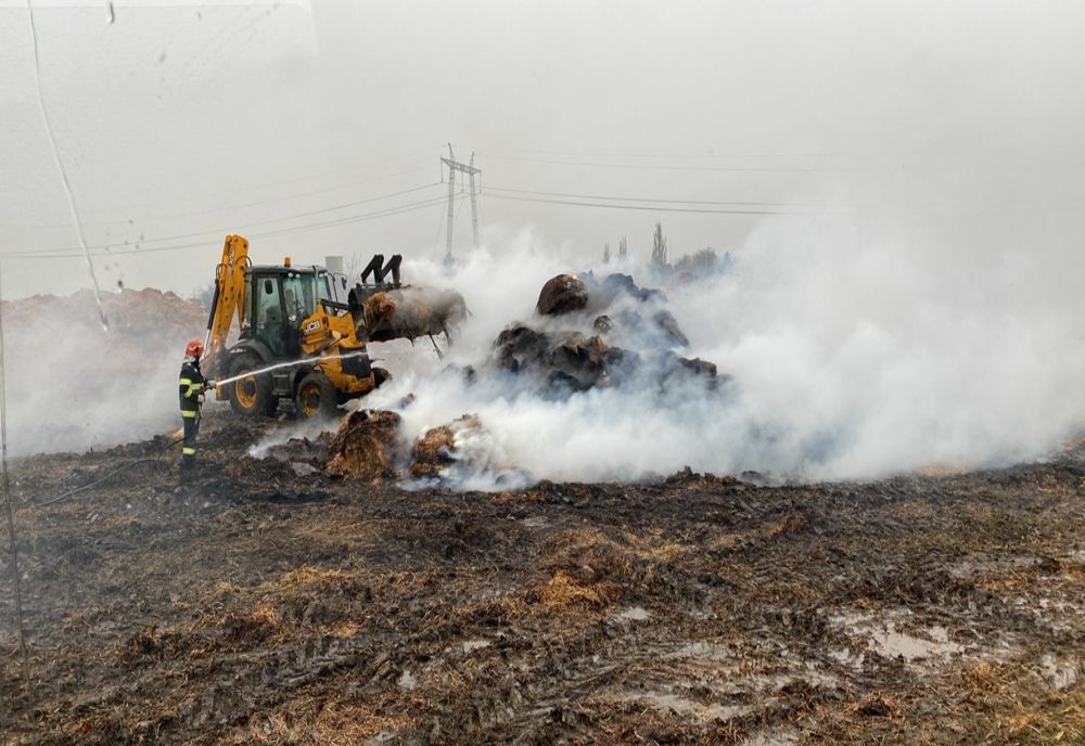 FOTO Incendiu violent în Ialomița. Pompierii din două județe se luptă cu flăcările