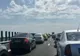 Coloană de mașini pe A2, la stația de la Fetești